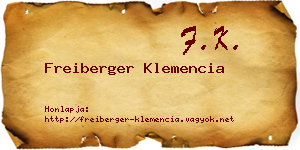 Freiberger Klemencia névjegykártya